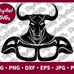 Bull SVG, Bull Horns SVG, Bull Shirt Graphics, Cutting File Printable Clipart Vector Digital png, jpg, pdf, eps, dxf