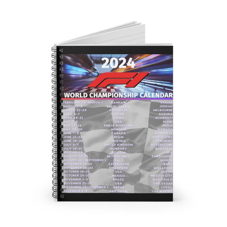 2024 Formula One Calendar Spiral Notebook Ruled Line Etsy