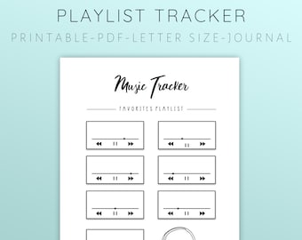 Music Tracker•Playlist Tracker PrintableGoodnote