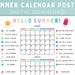 Summer Calendar Printable - Etsy