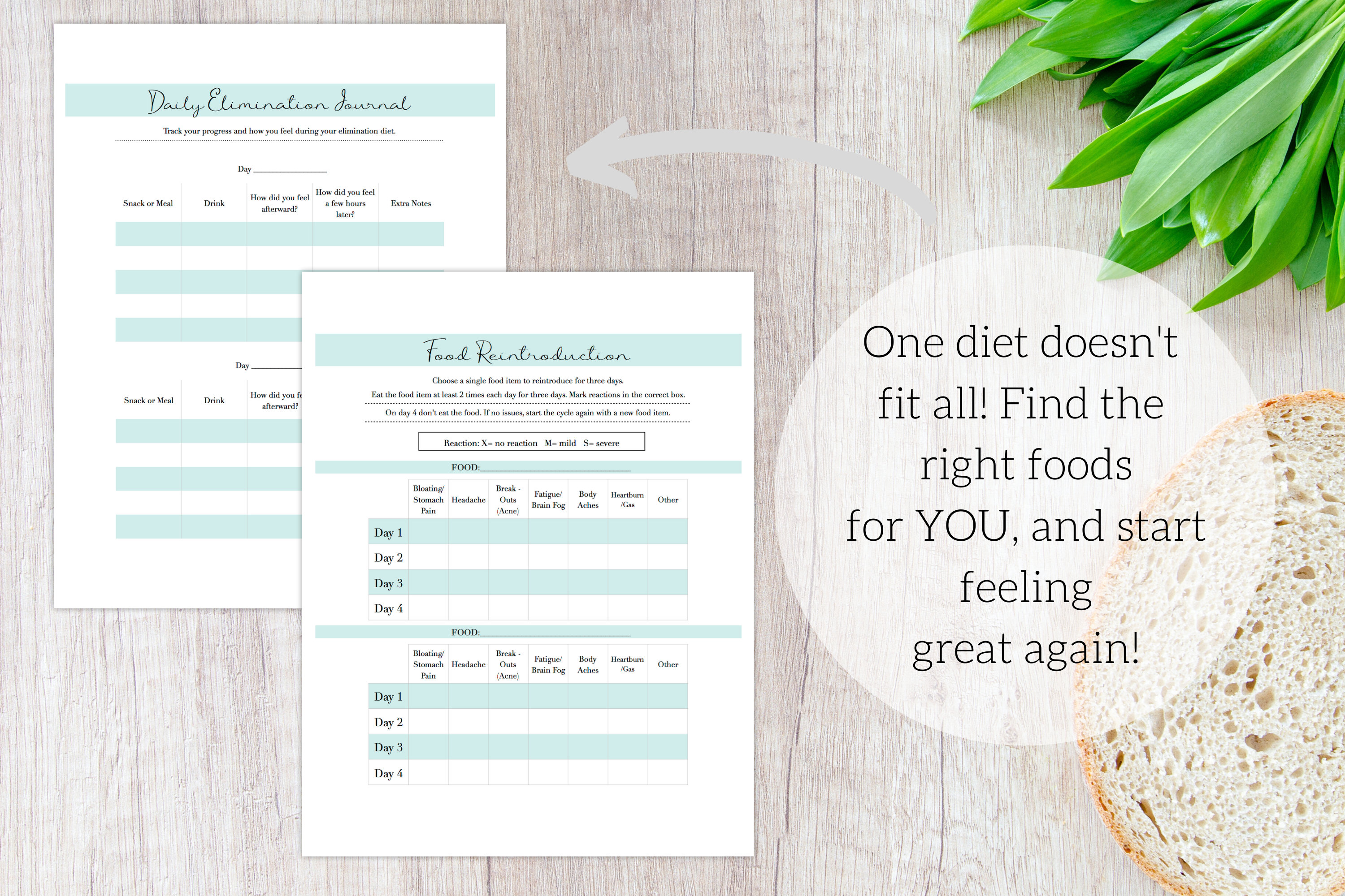Food Elimination Diet/journal Printables Food Journal Etsy