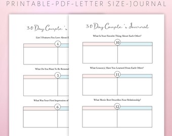 Guided Journal Printable•Couple's Journal Prompts• Relationship Journaling•  Relationship PrintablesGoodnote