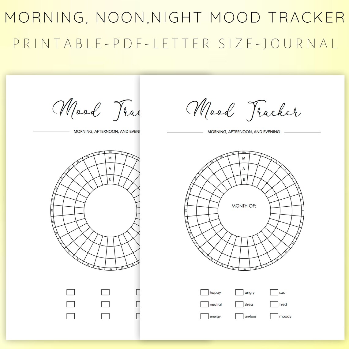 Mood Tracker Printables Journal Printables Mood Tracker Bullet ...