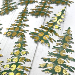 Die Cuts Christmas Trees Pine Trees 10 Pieces Green Foiled Cardstock Christmas Tree Die Cuts for Cards and Journals Tree Cut Outs Paper Tree