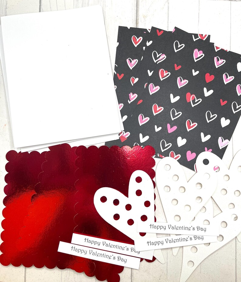 DIY Valentines Day Card Kit - 4 Cards - Make Your Own Greeting Cards ...