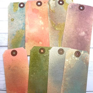 Dyed Vintage Style Tags Ephemera 8 Pc Tags Tea Dyed Inked Dyed Tags for Cards and Journals Tag Set Blank Tags Paper Tags Ephemera Tags