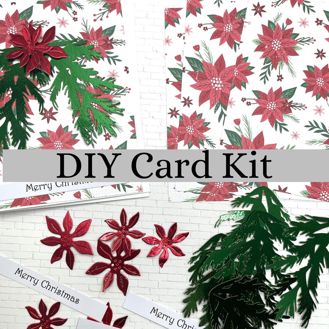 DIY Christmas Card Kit 4 Cards Make Your Own Holiday Greeting Cards ...