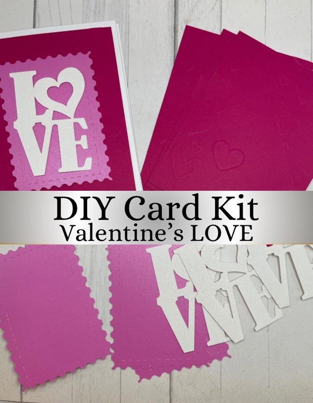 DIY Valentines Day Card Kit 4 Cards Make Your Own Holiday Greeting ...