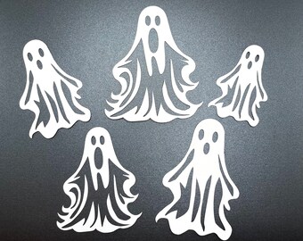 Ghost Die Cuts / Halloween Embellishments/ Cut Outs / Set of 8 - Etsy