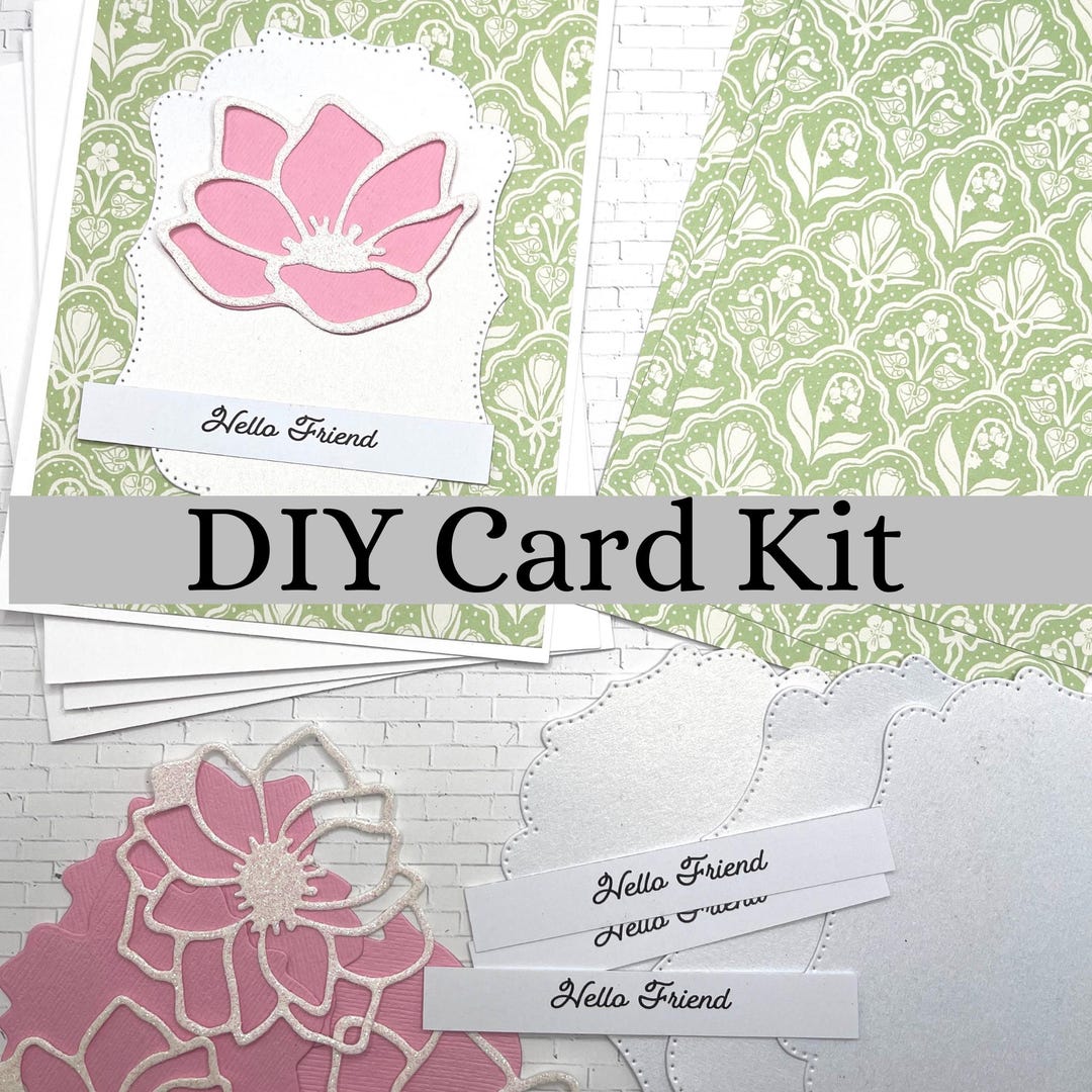 DIY Flower All Occasion Card Kit 4 Cards Make Your Own Flower Greeting ...
