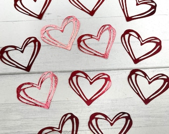 Die Cuts Heart - 18 Pieces - Glitter Foil Specialty Basic Cardstock - Open String Heart Cut Outs - Paper Hearts