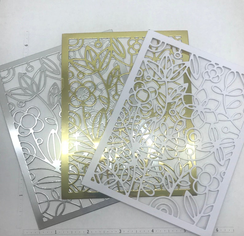 Die Cuts Flower Background 6 Pieces Foil Specialty Basic Cardstock ...