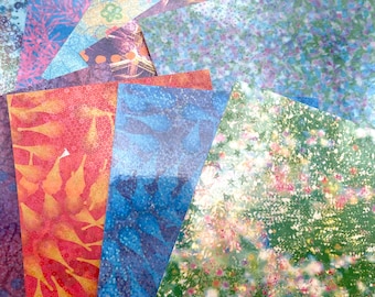 Holographic Marbled Cardstock: 4x5.25" or Full Sheet Art Papers