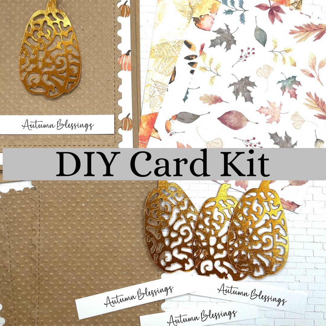 DIY Fall Pumpkin Card Kit: Makes 4 Autumn All Occasion Greeting Cards ...