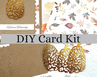 DIY Fall Pumpkin Card Kit: Makes 4 Autumn All Occasion Greeting Cards