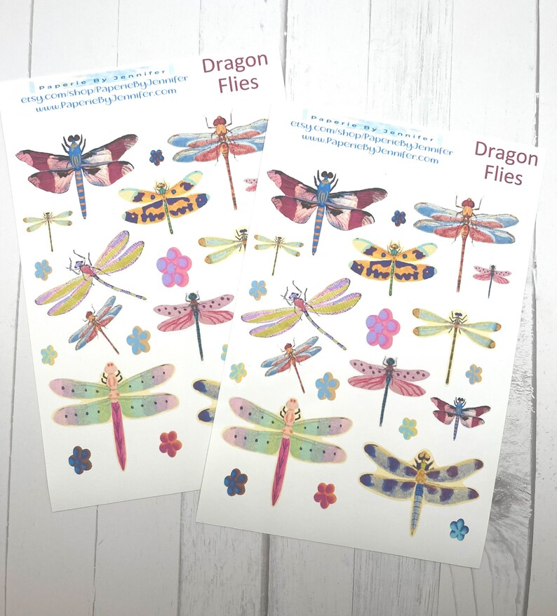 Art Stickers Dragonflies 2 Sheets 24 Stickers Planner Journal ...