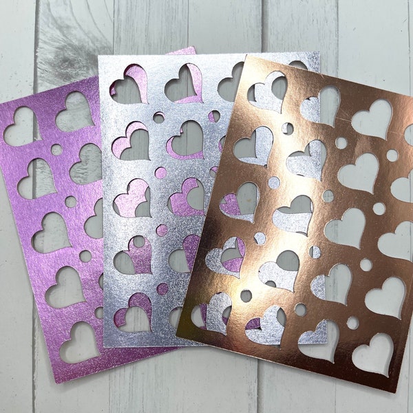 Die Cuts Heart Background 6 Pieces Foil Basic Cardstock Card Backgrounds A2 Heart Cover Plates