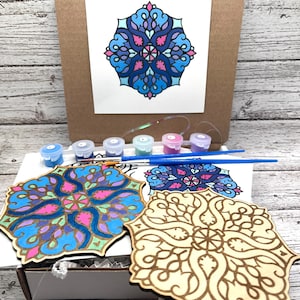 DIY Paint Kit Mandala Craft Kit Activities Wood Paint Set Gift Stress Relief Painting Activity Design C