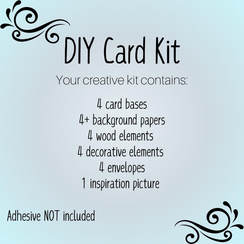 DIY Fall Card Kit 4 Cards Wood Frame Make Your Own Autumn Greeting ...