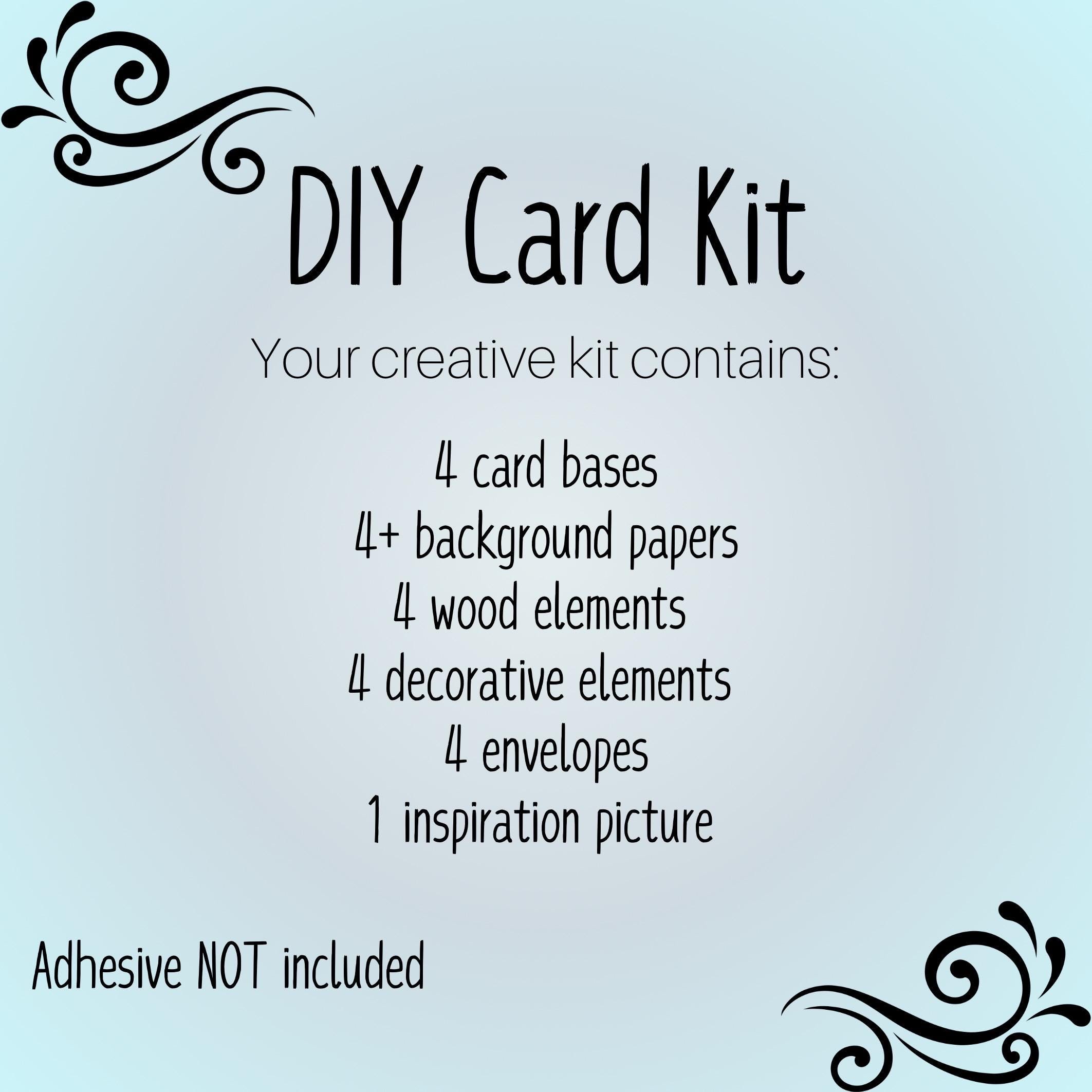 DIY Fall Card Kit 4 Cards Wood Frame Make Your Own Autumn Greeting ...