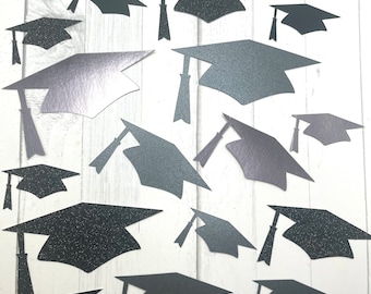Die Cuts Graduation Hats 15 Pieces Mirror Glitter Specialty Cardstock Scrapbook Embellishments Mortar Boards Die Cuts Graduation Cap Cut Out