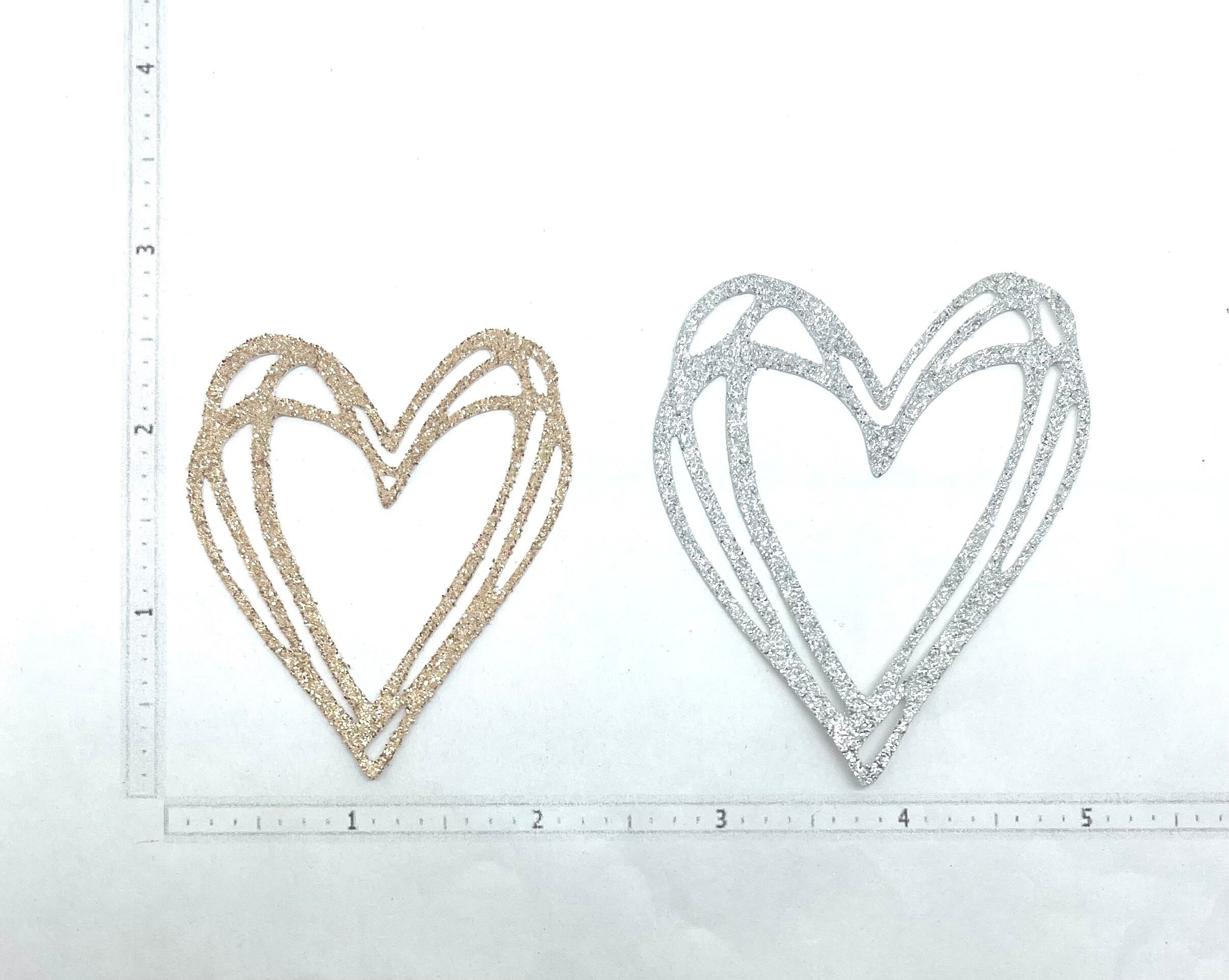 Die Cuts Open Heart - 10 Pieces- Glitter Foil Specialty Basic Cardstock ...