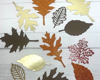 Die Cuts Leaves 12 Pieces Foil Mirror Glitter Basic Cardstock Leaf Die Cuts Scrapbook Embellishments Paper Leaves Autumn Leaves Cut Outs