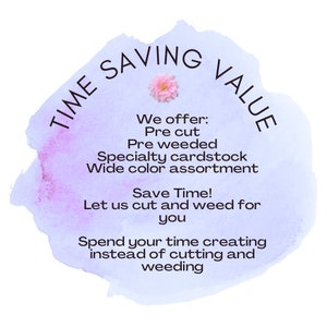 a watercolor painting of a pink flower with the words time saving value