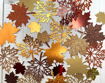 Die Cuts Maple Leaves 24 Pieces Leaf Embellishments Foil Mirror Glitter Specialty Basic Cardstock Fall Leaf Decor Maple Leaves for Journals