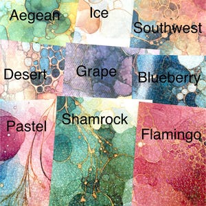 Holographic Alcohol Ink Art Background Sheets Cardstock 4x5.25&quot; or Full Sheet Alcohol Ink Art Papers for Cards and Journals Marbled Papers