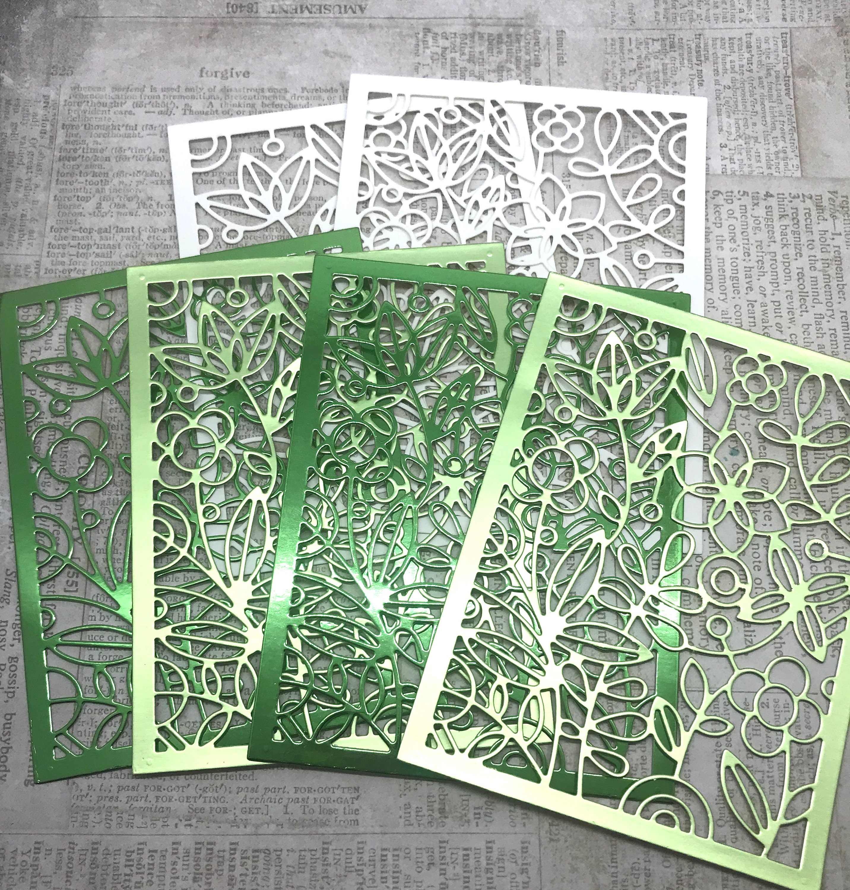 Die Cuts Flower Background 6 Pieces Foil Specialty Basic Cardstock ...