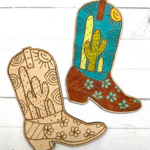 DIY Paint Kit Cowboy Boot Craft Kit Activities Wood Paint Set Gift ...