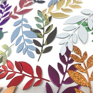 greenery die cuts, greenery shapes, paper leaves, greenery cut outs, leaves for cards, leaves for journals, card making supplies, journal supplies, card maker gifts, paper craft supplies, leaves for wedding invitations, card toppers