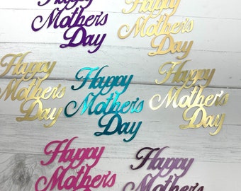 Die Cuts HAPPY MOTHERS DAY 7 Pieces Mirror Cardstock Mother's Day Card Sentiments Mother's Day Words for Cards Mom Card Sayings Card Mothers