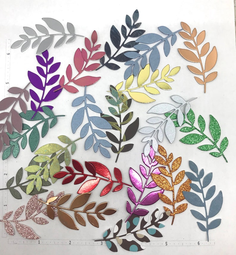 greenery die cuts, greenery shapes, paper leaves, greenery cut outs, leaves for cards, leaves for journals, card making supplies, journal supplies, card maker gifts, paper craft supplies, leaves for wedding invitations, card toppers