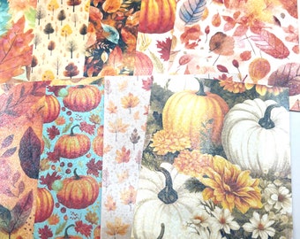 Holographic Fall Pumpkins Art Background Sheets 4 Pieces Cardstock 4x5.25"