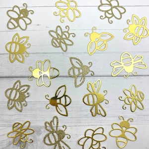 Die Cuts Bees 18 Pieces Foil Mirror Glitter Basic Cardstock Bees Die cuts Insect Die Cuts Honeybee Die Cuts Paper Bees for Cards and Journal