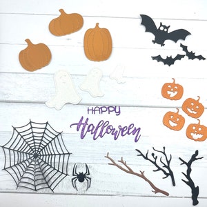 Die Cuts Halloween Mixed Designs 24 Pieces Foil Glitter Basic Cardstock Scrapbook Embellishments