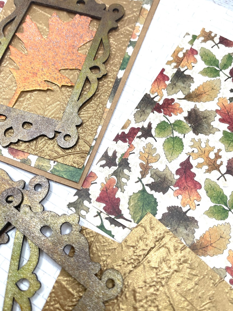 DIY Fall Card Kit 4 Cards Wood Frame Make Your Own Autumn Greeting ...