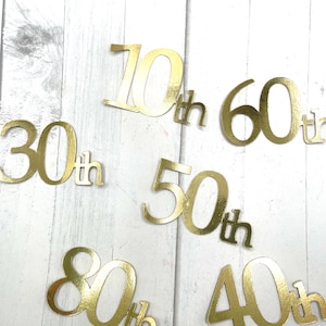 Die Cuts Years 12 Pieces Foil Mirror Glitter Specialty Basic Cardstock Birthday Party Confetti Birthday Card Making Anniversary Years