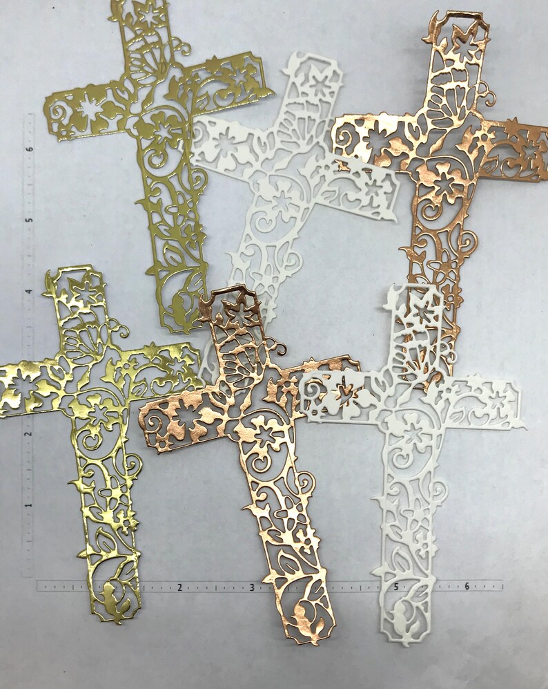 Die Cuts Intricate Cross 5 Pieces You Choose Color Etsy