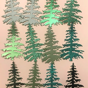 Die Cuts Christmas Trees Pine Trees 12 Pieces Foil Mirror Glitter Specialty Basic Cardstock Pine Trees Cut Outs Christmas Trees Die Cuts