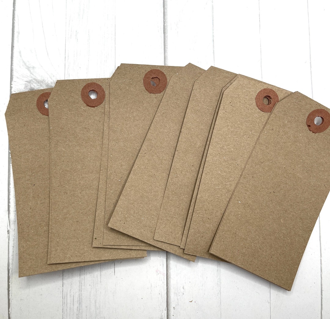 Kraft Tags 4 3/4 X 2 3/8 Inches Tags for Journals Card Making Tags ...