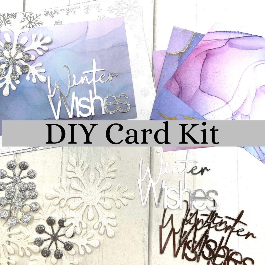 DIY Christmas Card Kit 4 Cards Make Your Own Winter Greeting Cards ...