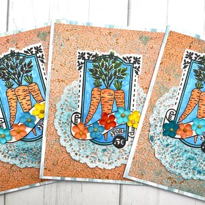 Handmade Carrot Seed Packet All Occasion Greeting Card Set of 3