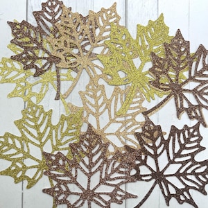 10 Glitter Jumbo Maple Leaf Die Cuts Wall Decor 4 inches Maple Leaf Die Cuts Fall Decorations Scrapbook Decorations Autumn Leaves