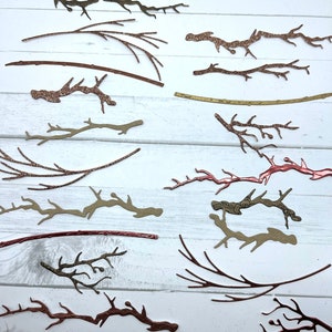 Die Cuts Tree Branches 18 Pieces Foil Glitter Cardstock Scrapbook Embellishments Tree Die Cuts Branches Die Cuts for Cards Tree Cut Outs