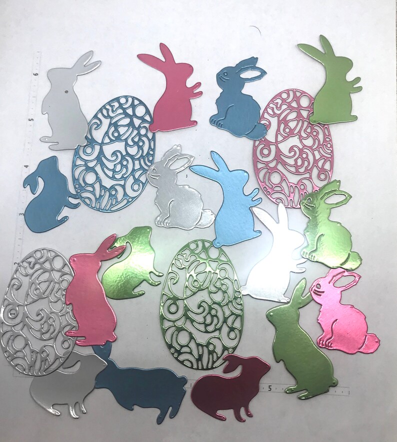 Die Cuts Easter Egg Bunny Rabbit 15 Pieces you Choose Color Etsy