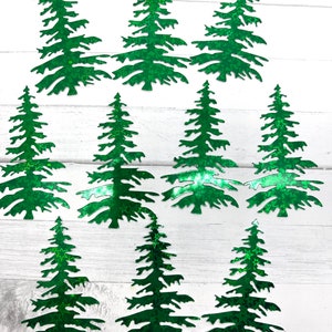Die Cuts Christmas Trees Pine Trees 10 Pieces Green Holographic Cardstock Pine Tree Die Cuts for Cards Pine Tree Cut Outs for Journals