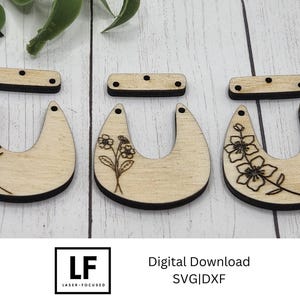 Birth Month Flower Dangle Earrings Set SVG Bundle: Laser Cut File (Digital Download)